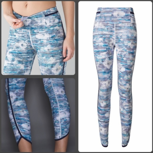Lululemon Real Quick Tight Blurry Belle Multi Hero Blue, Size 12 - Picture 11 of 16